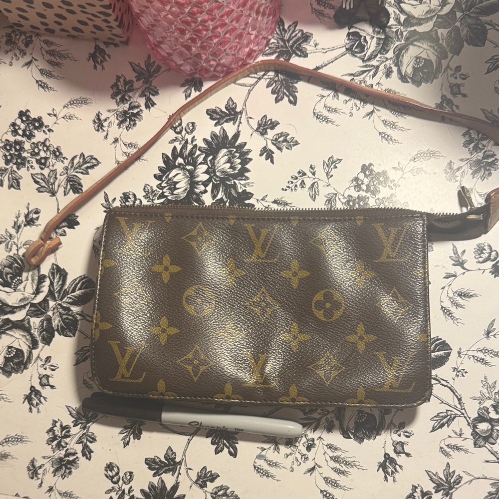 Monogram Brown Wristlet